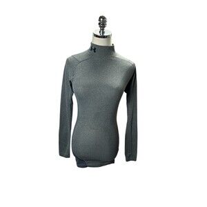 Under Armor Sweatshirt Women's Size XS Gray Compression Cold Gear Turtle Neck